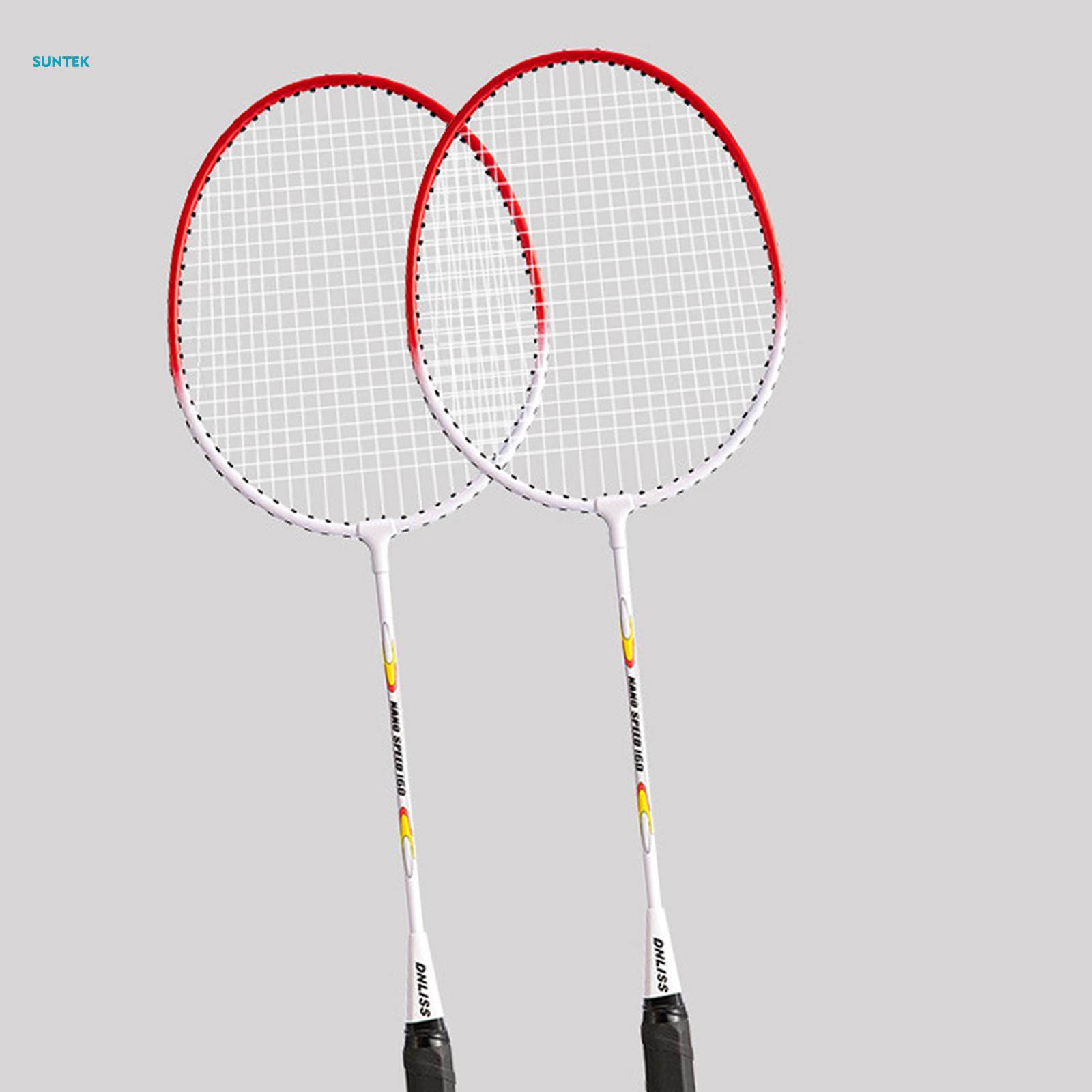 2Pcs Badminton Racket Lightweight 2 Player Badminton Racquet for Adults Kids Without Bag Red. 