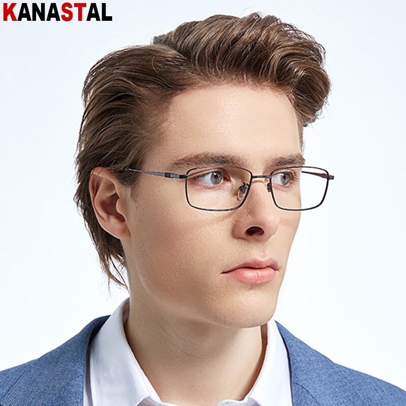 en's Light ng eading lasses ew ure itanium Eyeglasses Frame yopia resbyopia rescription Lens Opts Eyewear. 