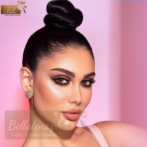 BELLA B25 Radiant Hazelnut glow Color Contact Lens with kit box & Solution 150ml FREE(full set)  Bella Glow Series #r.hazelnutcombo. 