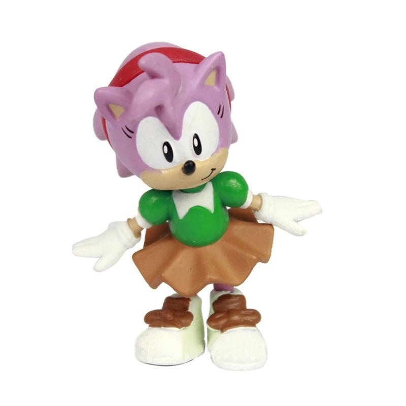 6pcs Set Toys Sonic the Hedgehog Amy Tails Mephiles Knuckles 2.4in PVC Figure Model（Random） - intl. 