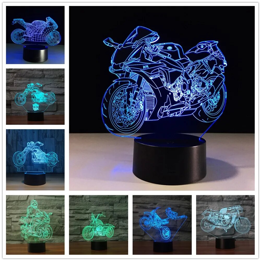 【Cathery Baby Store】3D Fast and Furious 8 LED Light Color Changeable Table Lamp plate children nightlight Lamparas. 