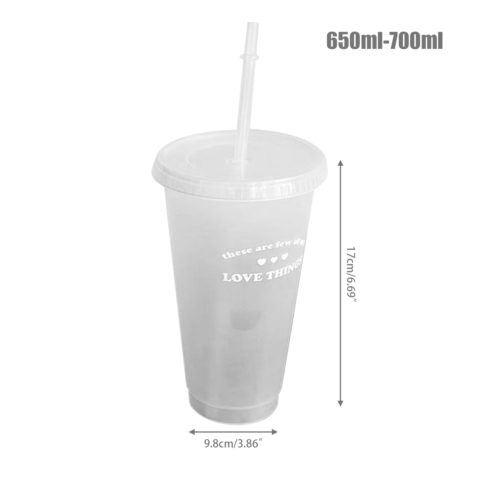 650ml/500 Clear uler With Straw eusable ouble-layer Water ottle For Coffee ilk IY Smoothie Cup rinkware