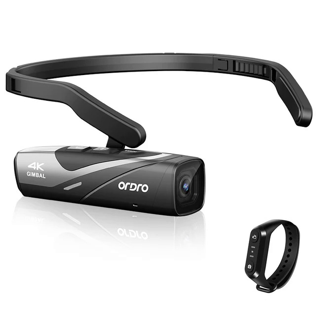 Ordro EP8 Head Wearable Vlog Camera 4K 60fps for YouTube Video Motorcycle Helmet POV Digital Camcorder Professional Gimbal. 