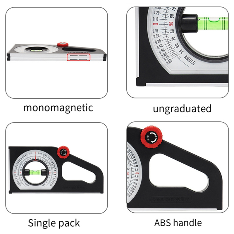 Engineering Inclinometer, Universal Slope Measuring Scale, Multifunctional Goniometer Instrument Measuring Tool A Durable Easy to Use. 