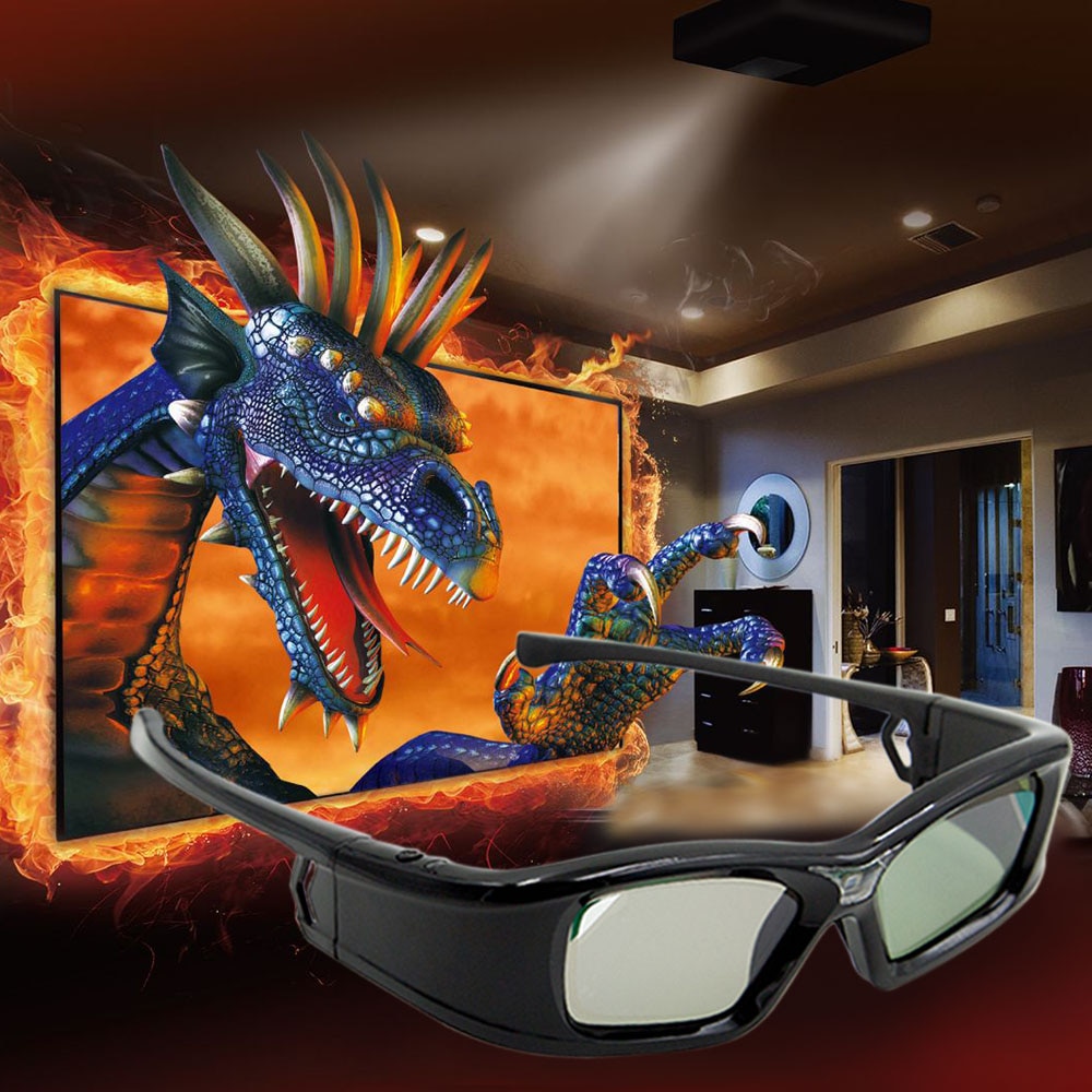 GL410 3D Glasses for Projector Full HD Active DLP Link for Optama Acer BenQ ViewSonic Sharp Dell DLP Link Projectors 3D glasses. 