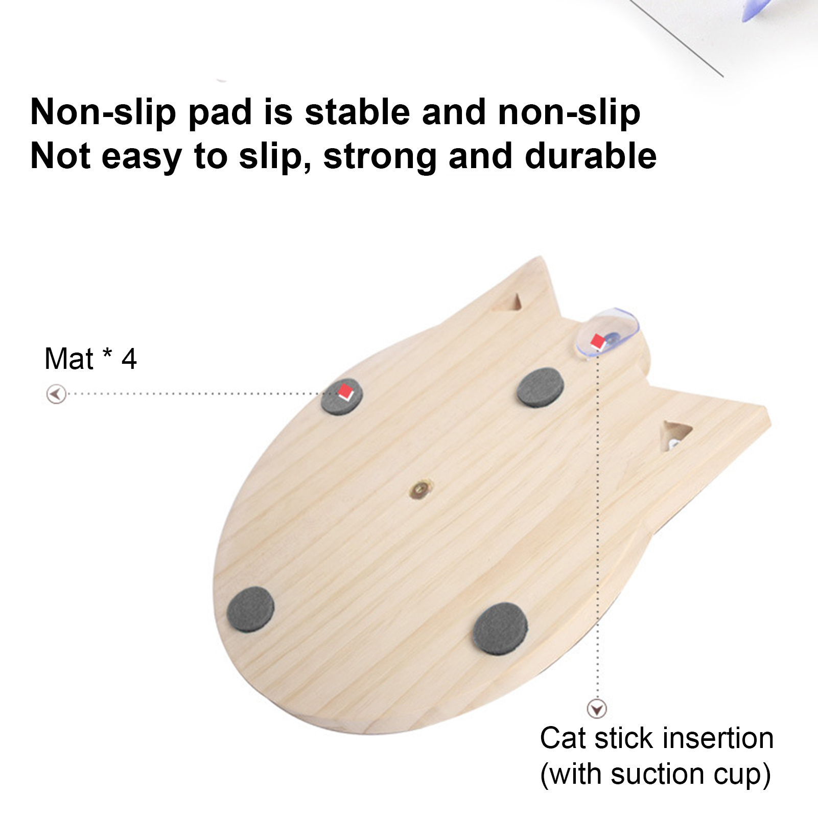 1 Set Pet Turntable Toy Smooth Edges Anti-scratch Wood Pet Kitten Beads Turntable Feather Toy Pet Accessories. 