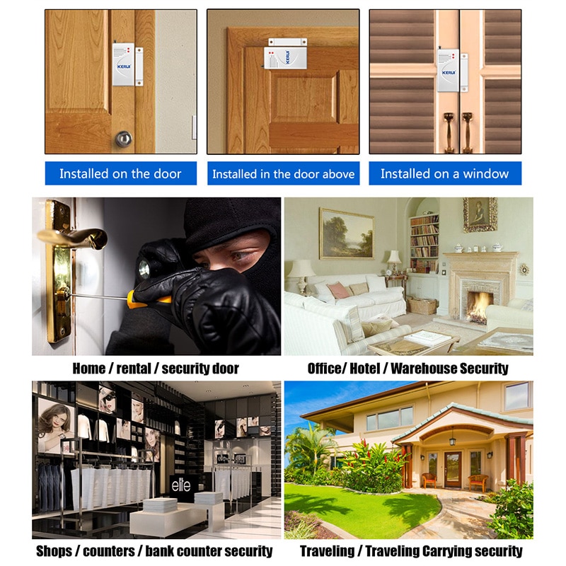 KERUI WIFI Security Alarm System Wireless Tuya Smart Home Outdoor Weather-Proof Siren Horn Window Door Sensors Motion Detector. 