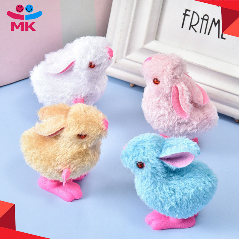 1Pcs Rabbit Shaped Interactive Plush Children Toys Cute Simulation Bunny Chick Moving Toy Clockwork Racing Funny Teaser Toy Easter Gift