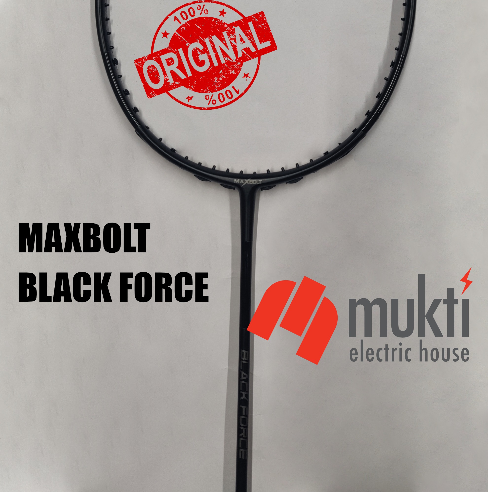 Korea Imported MAXBOLT BLACK FORCE Unstrung Badminton Racket Bat. 