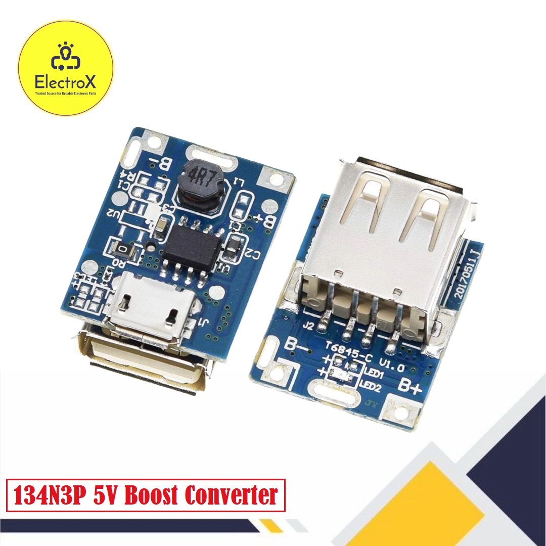 134N3P 5V Boost Converter Step-Up Power Module Lithium Battery Charging Protection Board USB Charger. 