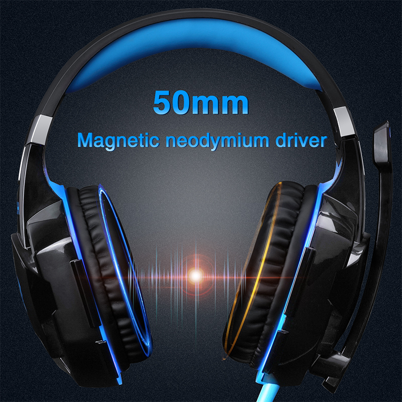KOTION EACH G2000 Gaming Headset Deep Bass Stereo Wired Computer LED Illuminated Headphone with microphone for PS4 XBOX PC Gamer. 