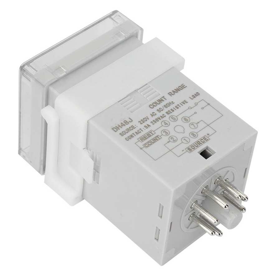 DH48J 220VAC digital counter relay LED display 1-999900 8 pin. 