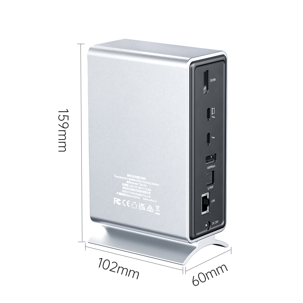 ORICO Thunderbolt 4 Docking Station Type C to HDMI-compatible Adapter 4K@60Hz USB 3.0 3.1 HUB Splitter for MacBook Mac Windows. 