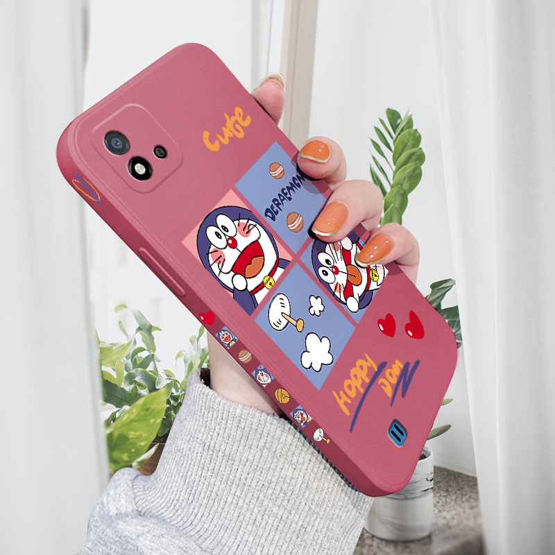 AMORVOR for Realme C11 2021 Back Cover Cute Happy Cartoon Side