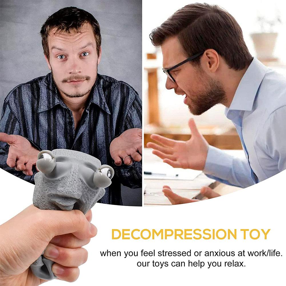 Eye-Popping Rock Man Toy Decompression Funny Toy Creative Venting And Squeezing Novelty TPR Toys. 