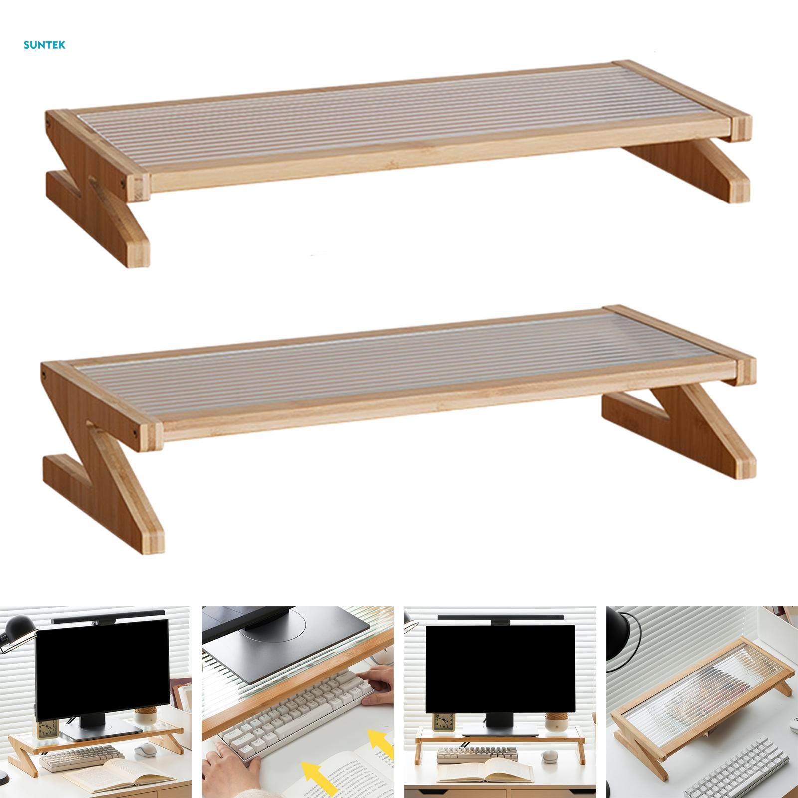 Monitor Stand Riser Computer Monitor Stand Wooden for Printer Monitor Multipurpose 50cmx22cmx7cm. 