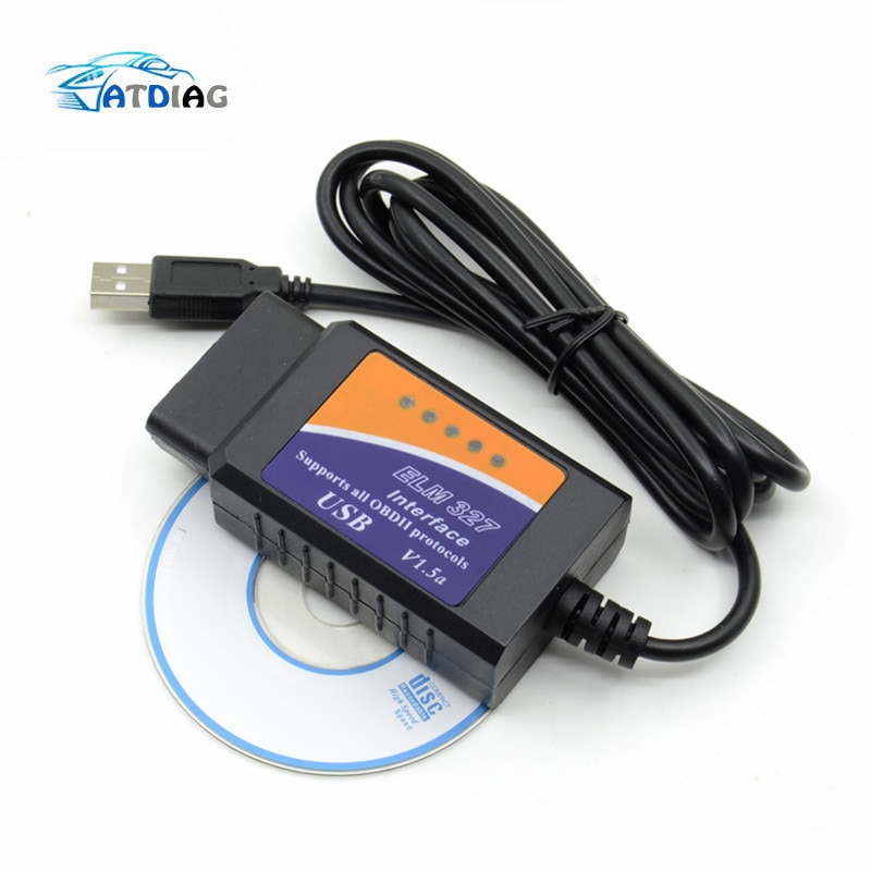 Newest ELM327 USB V1.5 OBD2 Car Diagnostic Scanner ELM 327 V 1.5 OBD 2 OBDII Interface PC-Based Auto Diagnostic-Tool OBD-II Scan. 