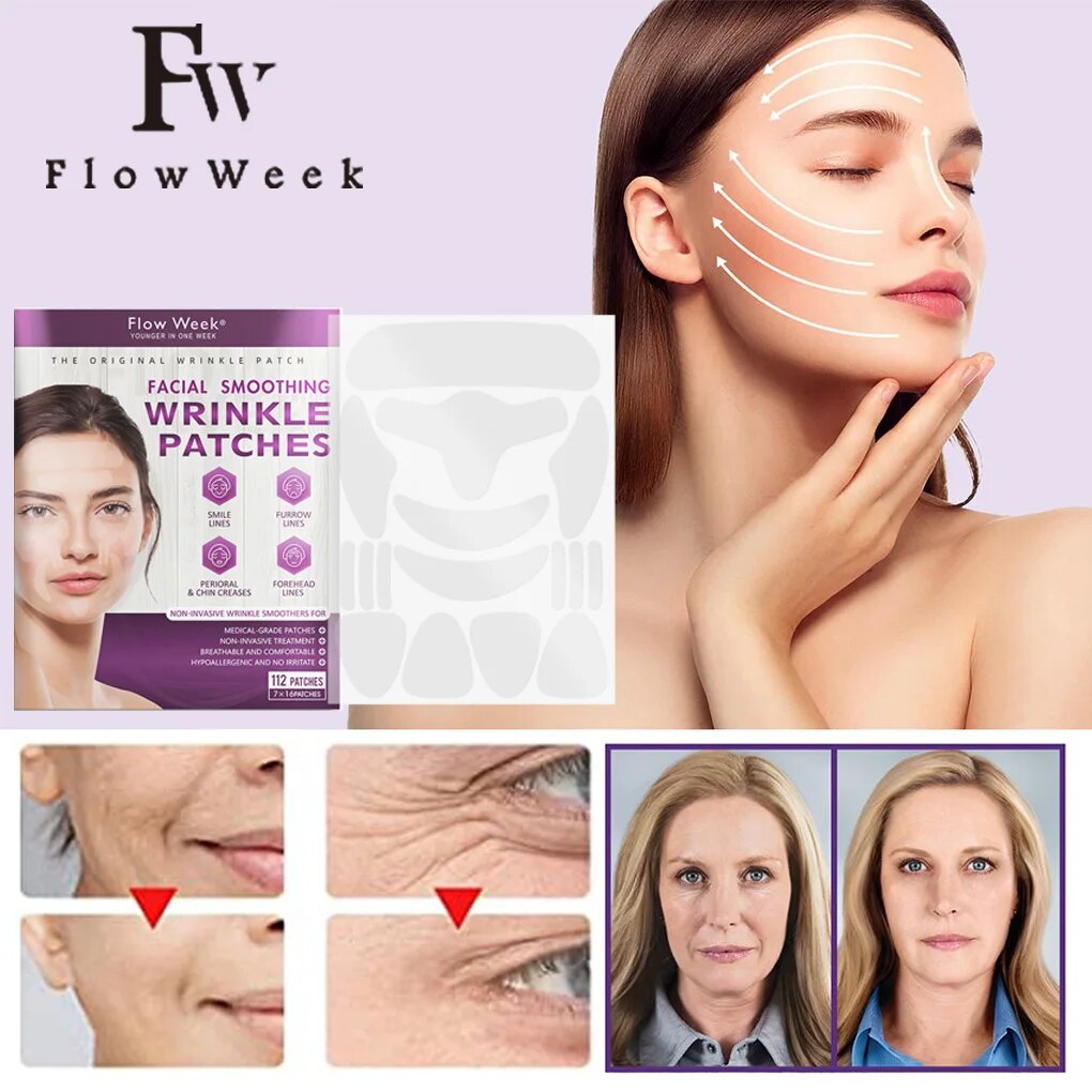 【NEW】 Flow Week Face And Forehead Wrinkle Patches Anti Wrinkle Patches Facial Smoothing Wrinkle Pad Anti-Wrinkle Aging Patch