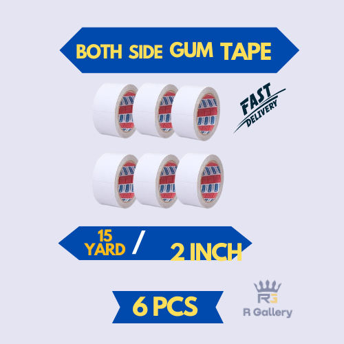 Double Sided Gum Tape 2 inch 15 Yards Gum Tape. 