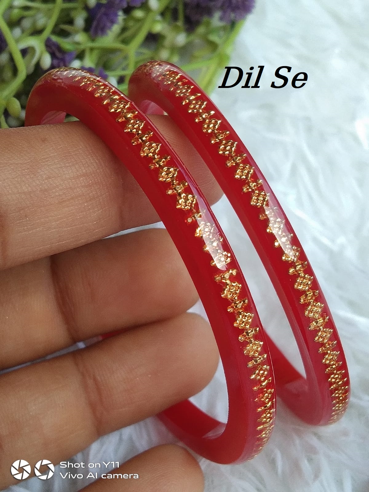 Exclusive Transparent Printed Red Bangles churi-bracelate - 2pcs. It's For Smart Women & Girls, For Party. 
