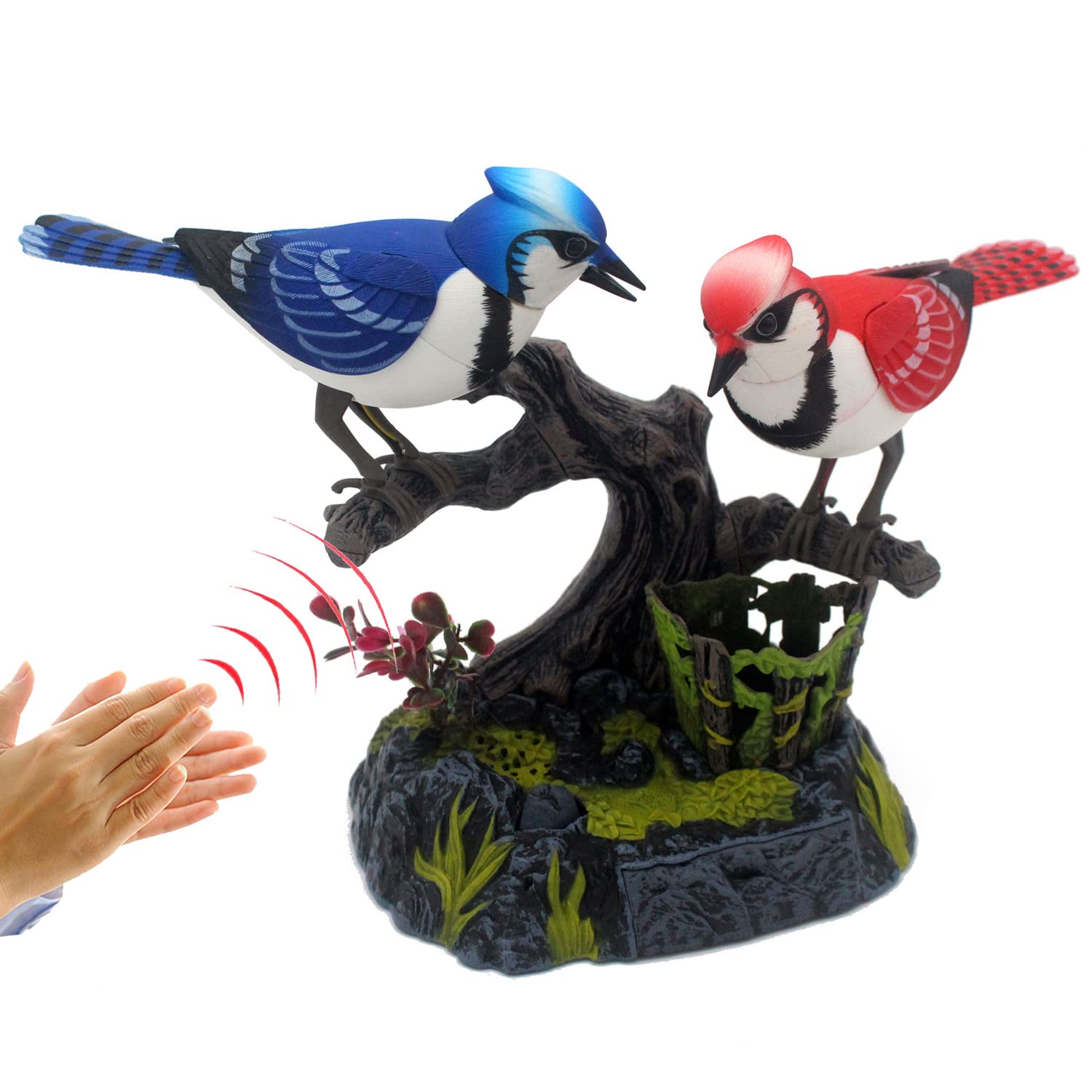 Liberty Imports Singing and Chirping Birds - Realistic Sounds and Movements (Blue Jays). 
