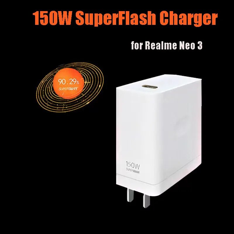 150W Super Flash Charging Adapter for OPPO Realme GT Neo 3 5 Charger 150W with Type C Cable Super Dart VOOC Dash Quick Charge. 