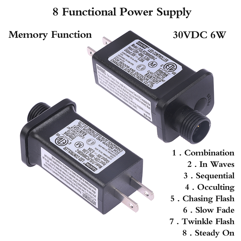 AC 120V To 30VDC 6W 8 Functional SELV LED Lamp Driver US Plug Switch Adapter IP44 Waterproof Laser Lighting Europe Power Supply Jessica. 