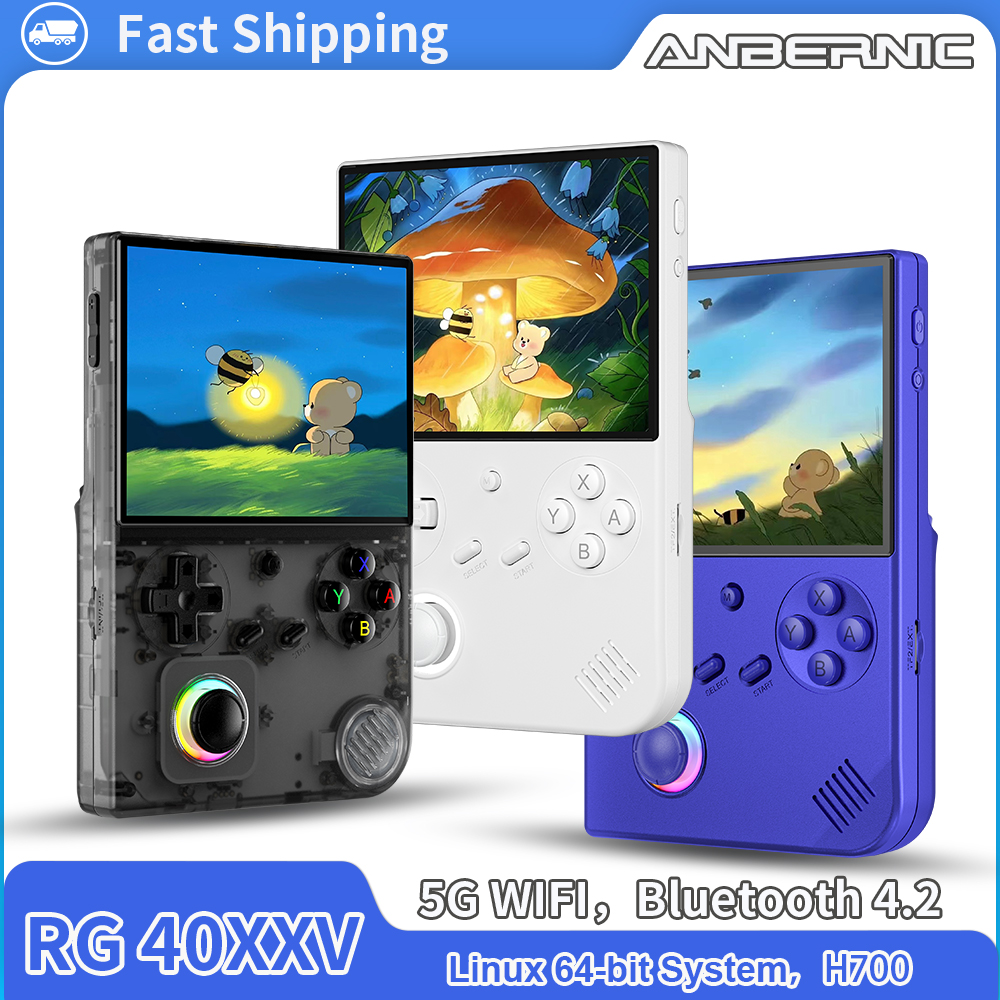 ANBERNIC RG 40XXV Retro Handheld Game Console 4.0 inch 640*480 IPS Screen Linux 64bit System With RGB Light 64G Card 5000+ Games