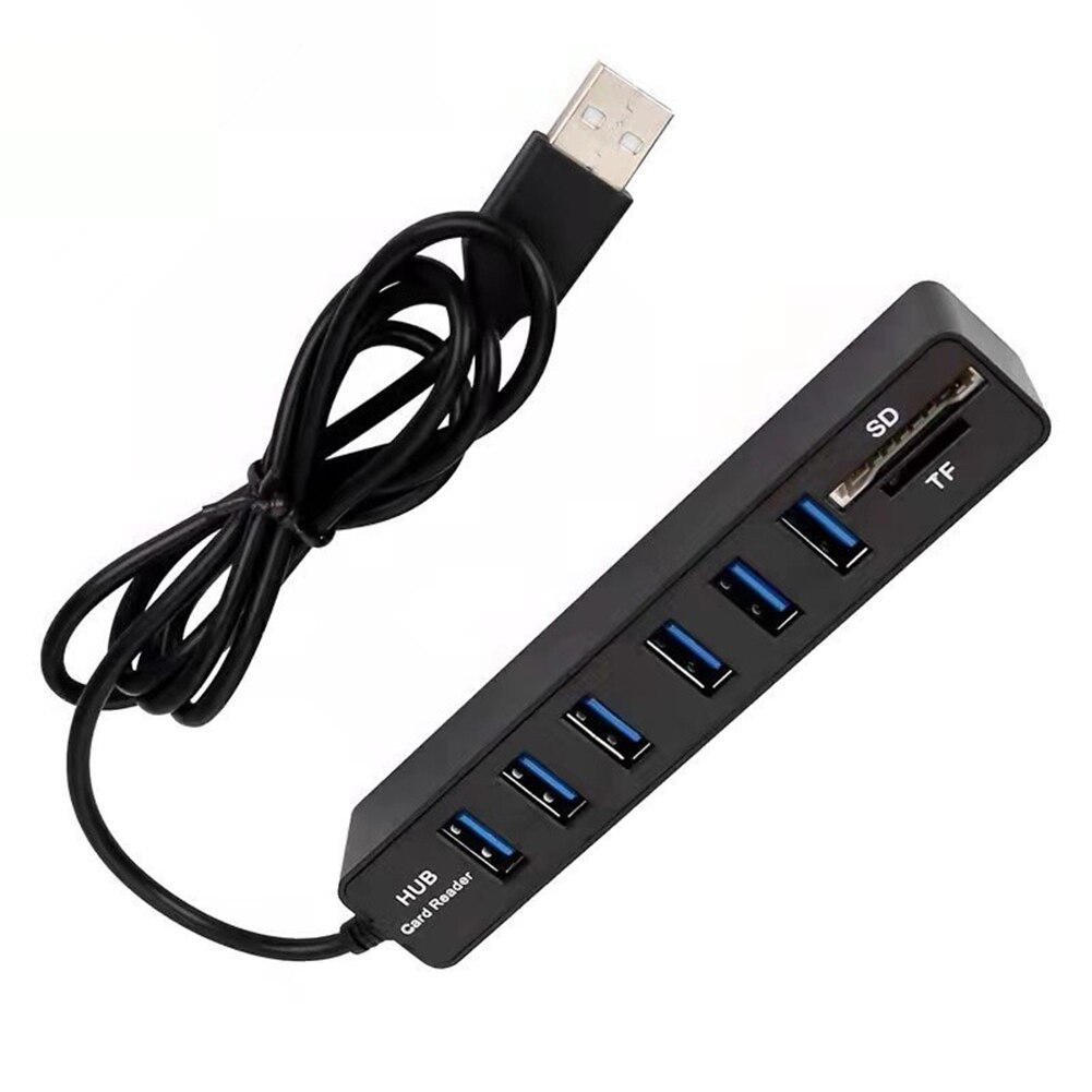 USB 2.0 Hub 6 Port Hub Multi Splitter Port 100cm Long cable Multiple Expanderfor Computer Laptop PC USB Adapter Accessories. 