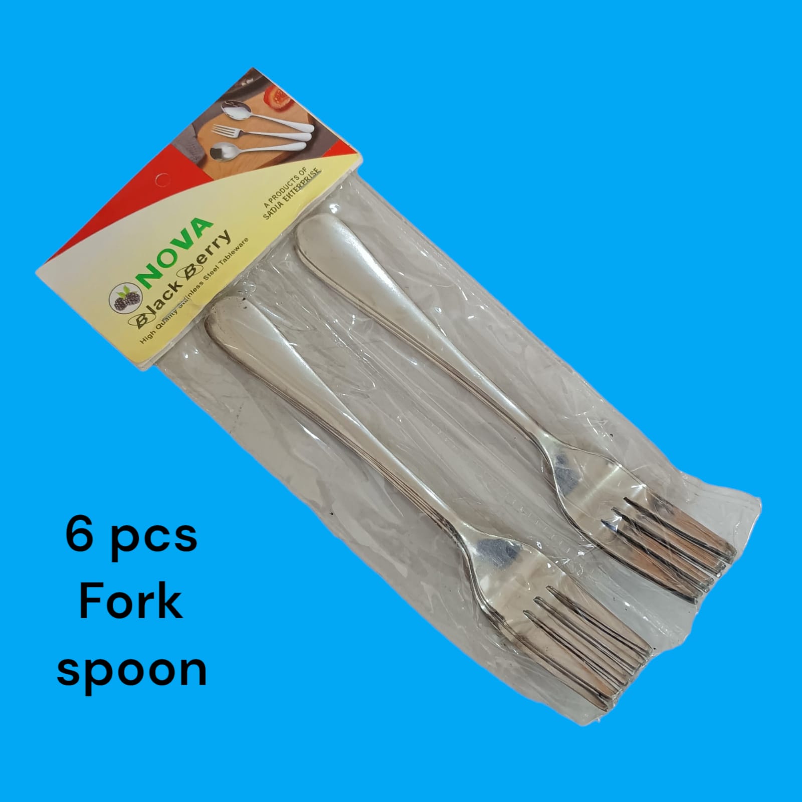 Nova Fork Spoon Set of 6, Stainless Steel, Shiny Silver Mirror Polished, Sturdy, Dishwasher Safe(estore). 