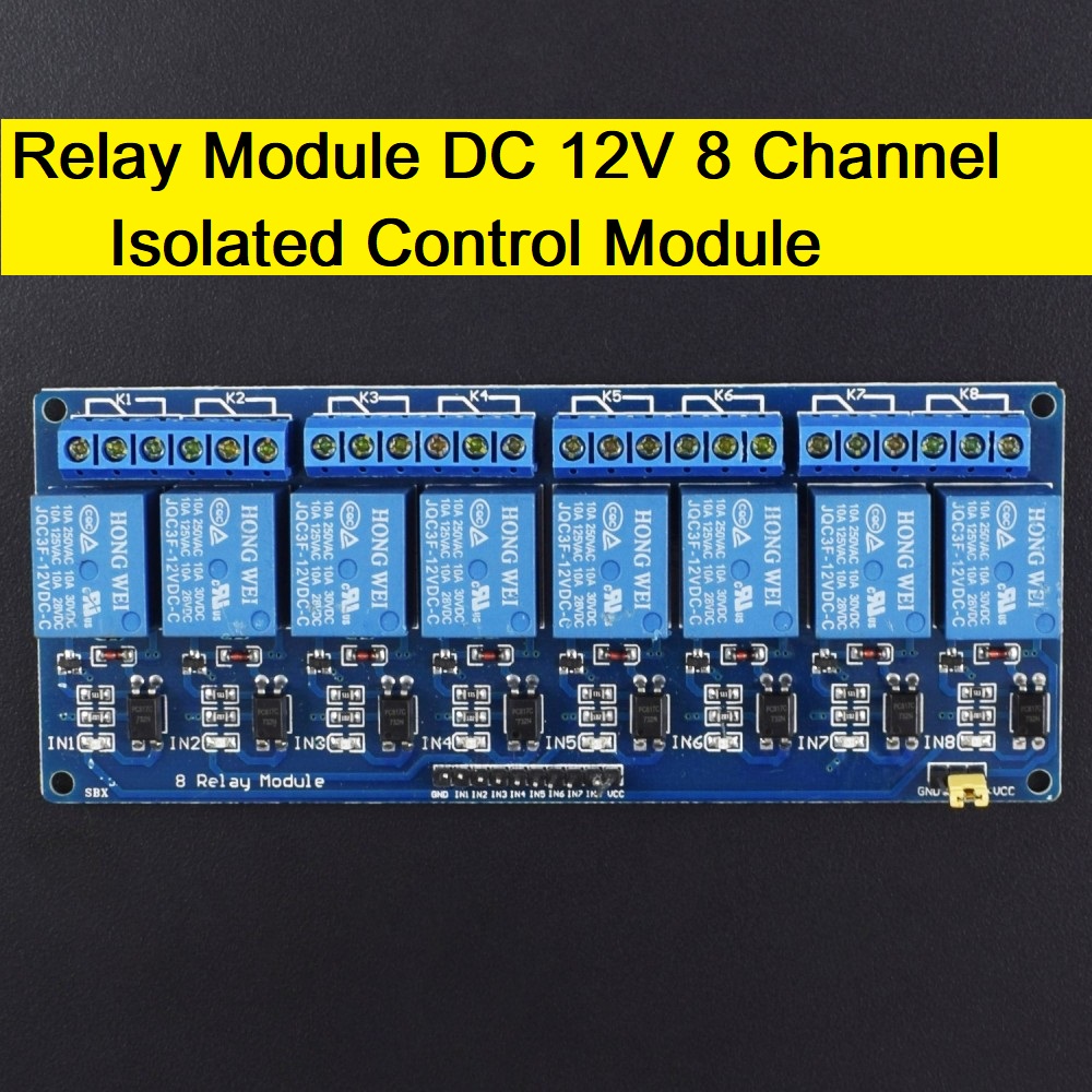 12V 8 Channel Relay Module DC 12V Relay Module 12V Relay Control Module 8 Channel For Arduino Eight Channel 12V Relay Module Switches Circuit With Optocoupler Protection. 