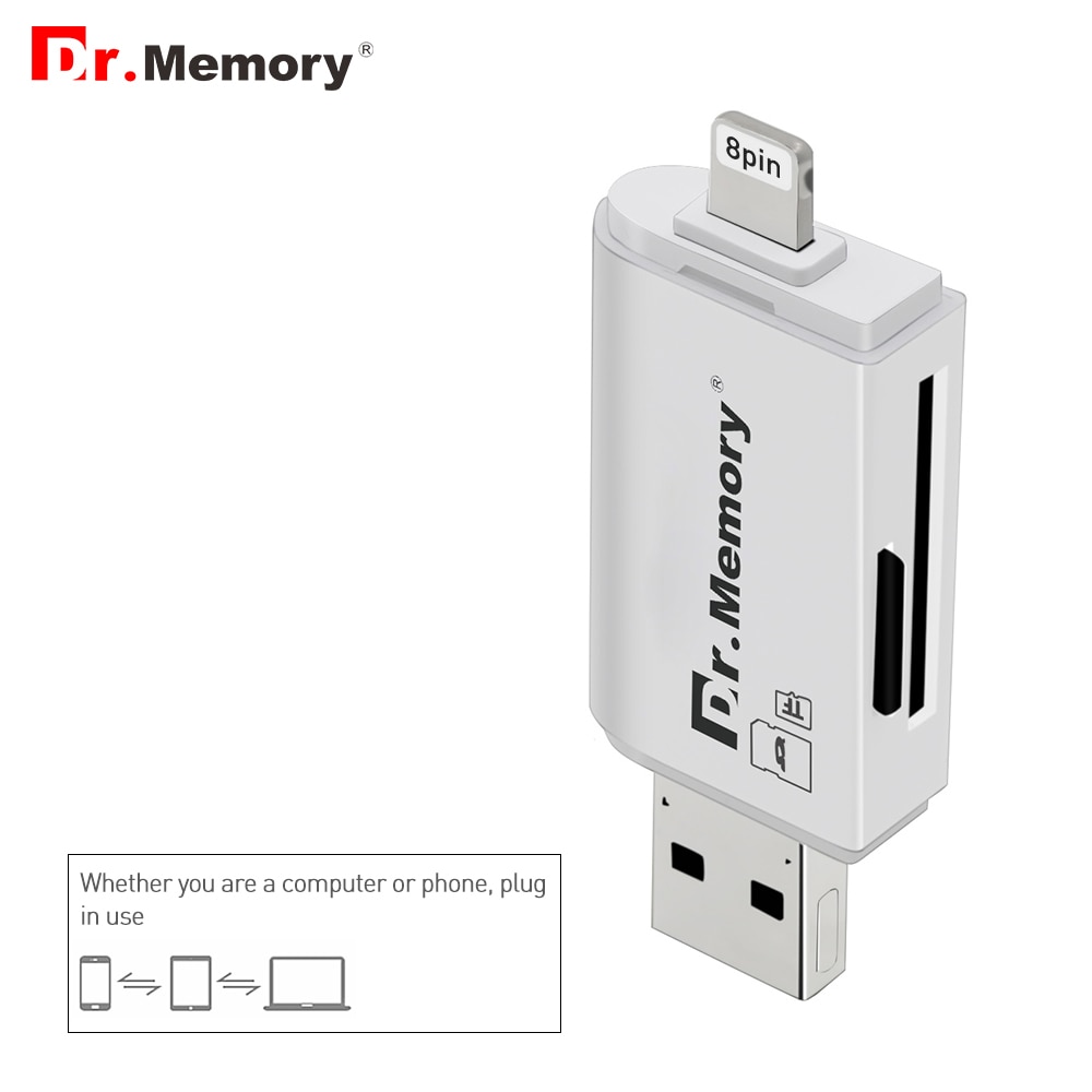 Dr.Memory External storage microsd TF card reader usb 3.0 SD card adapter for iphone 6s 7 plus IOS10 Multi-Use Metal Pendrive. 