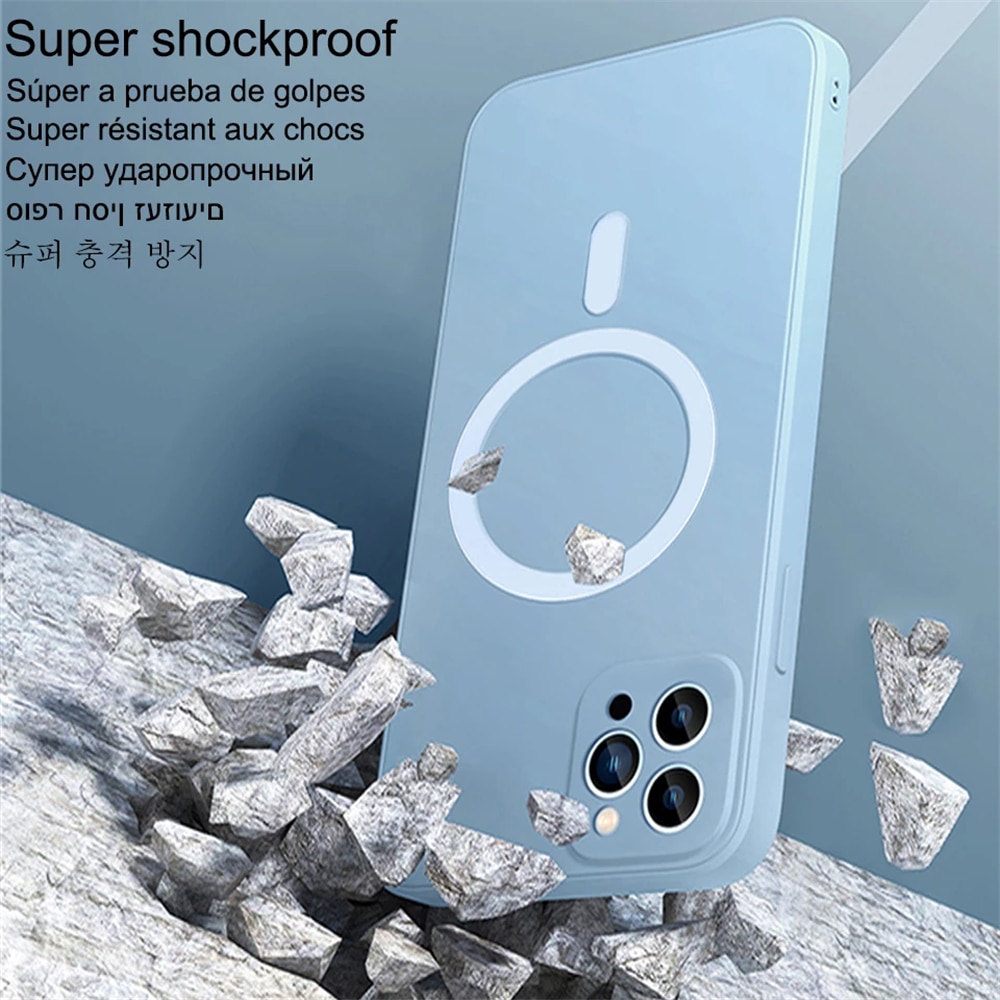 【Winners Store】 2023 Original Liquid Silicone Cover For Apple Magsafe Case Iphone 11 12 13 14 Pro Max Mini 7 8 14 Plus X Xr Xs Se 2020 Clear Magnetic. 