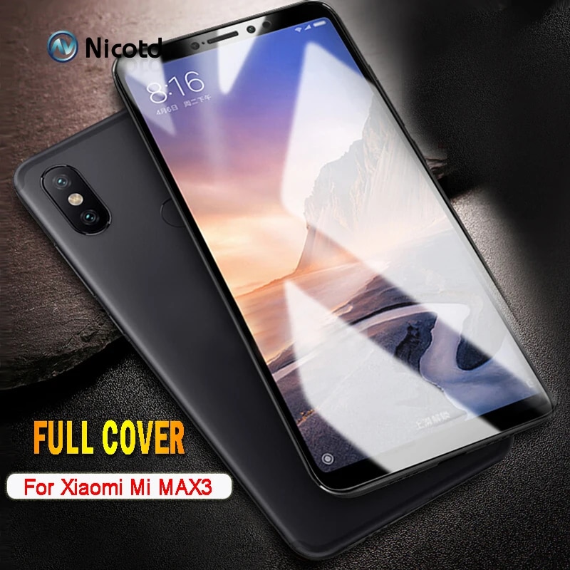 Nicotd Tempered Glass For Xiaomi Mi Max 3 4D full cover Screen Protector Protective Film for Xiomi Mi Max 2 Max3 Max1 Max2 3Pro