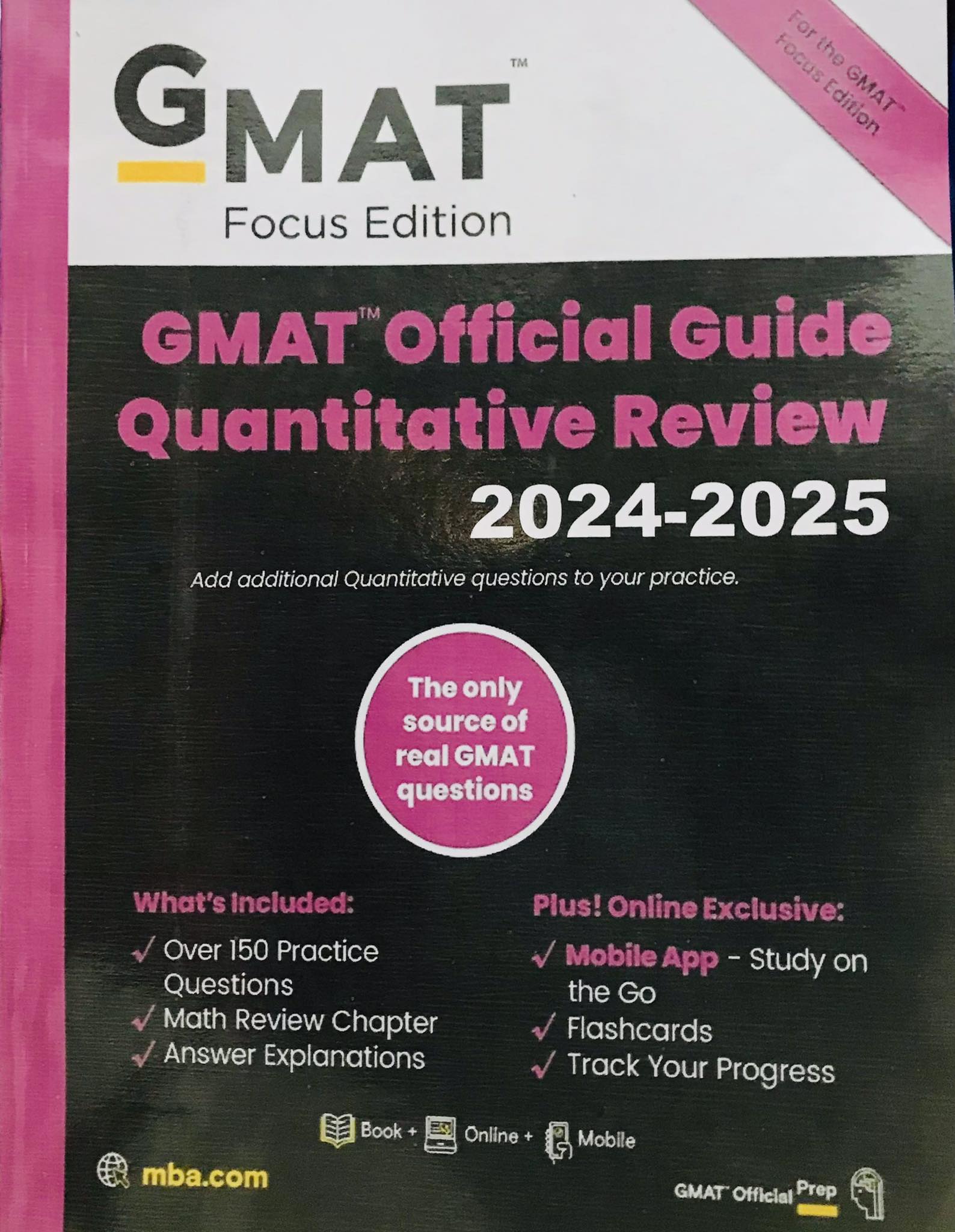 GMAT Official Guide Quantitative Review 2024 - 2025 (Paperback)  white print