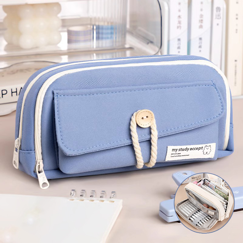 Pencil Case Large Capacity Pencil Pouch Handheld Pen Bag Cosmetic Portable Gift For Office