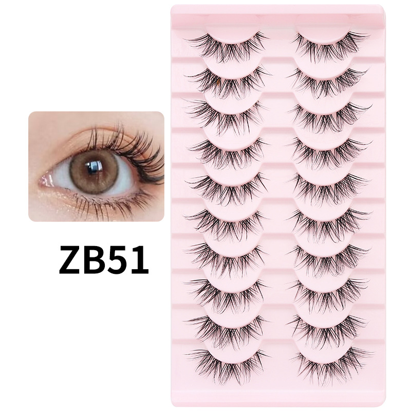 Dingsen False Eyelashes Factory Cross-Border Single Fish Line Stem Segmented Eyelashes Net Red Fox Series One Piece Eyelash. 