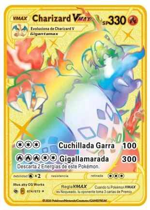 Pokemon Metal Cards Hard Shiny Pokemon Gold Metal Card Charizard Vmax Pikachu Mewtwo Charizard Pack Game Collection Card