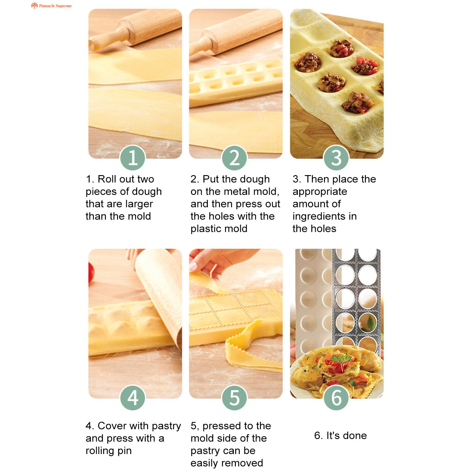 Tortellini Mold Authentic Pasta Making Tools Set for Dumplings Ravioli Pierogi Professional Tortellini Maker Press Mold Kit for Perfect Homemade Pasta Easy to Use Rolling Pin Included Easy-to-use. 