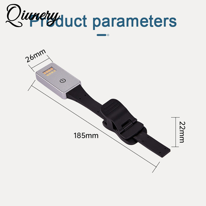 Qiunery LED Reading Light With Clamp, Button Switch USB Rechargeable Book Clip Light, 50 Lumens, 3000K/4500K/5500K Color Temperature Book Light Lamp For Office. 