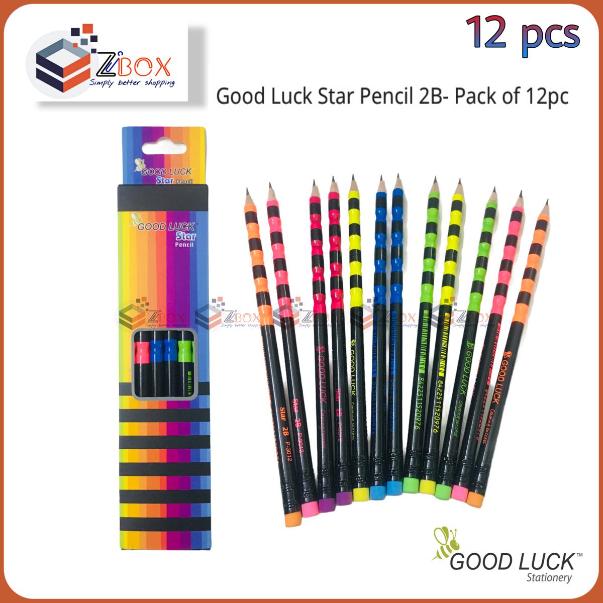 Good Luck Star Pencil 2B  Pack of 12pc