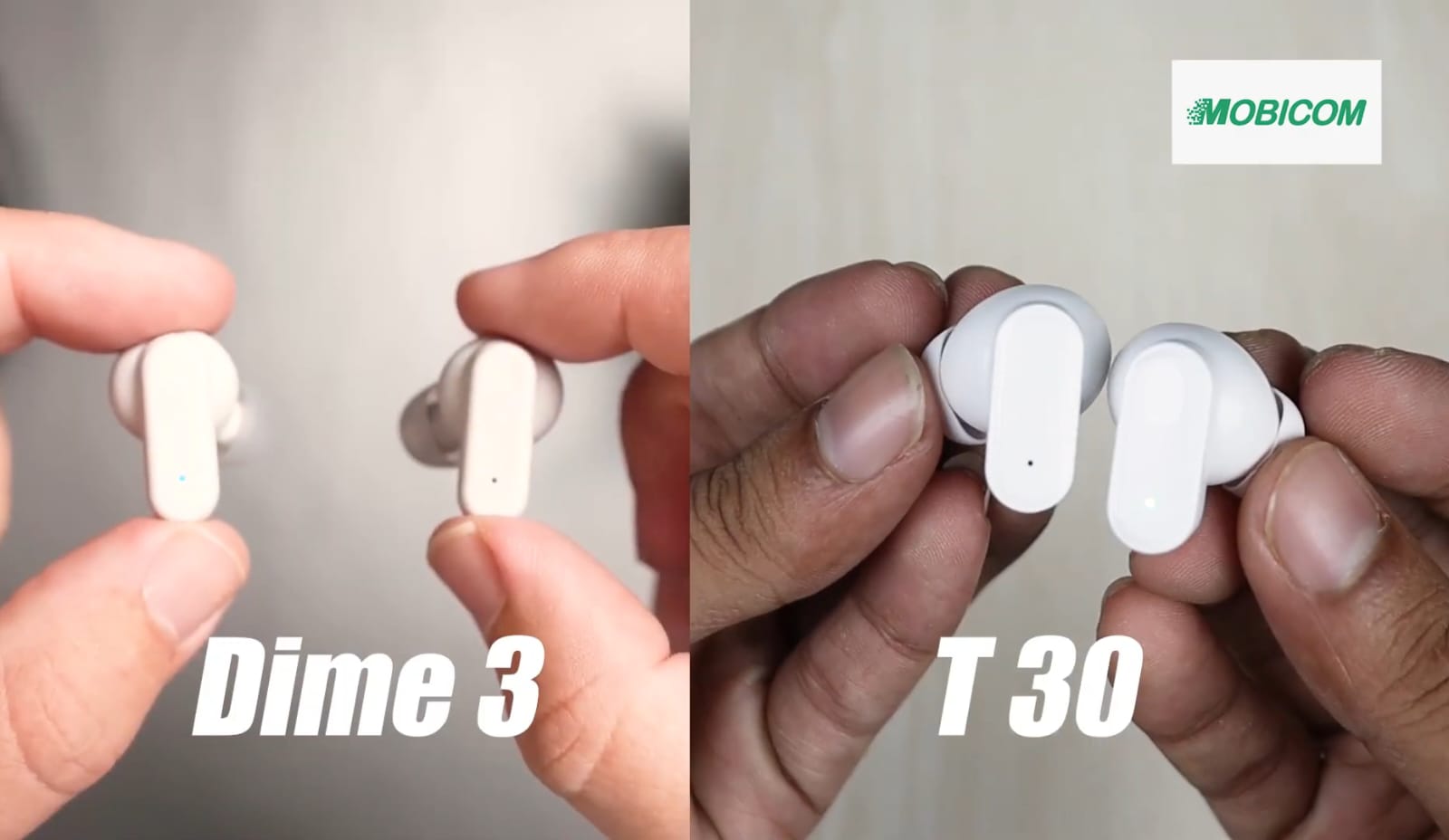 Mobicom TWS-T30 High-quality Bluetooth earbuds with 13mm large dynamic coil and led digital display - deep bass. 