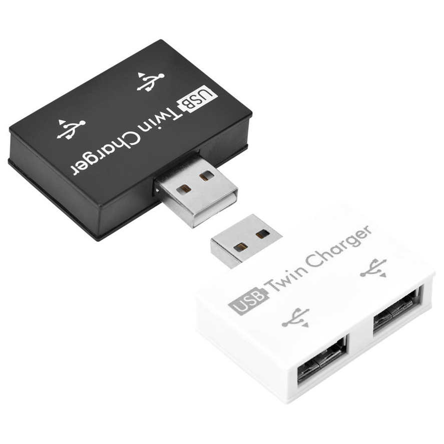 【Toy life hall】Hub to 2-Port USB Charger Splitter Adapter Converter Kit