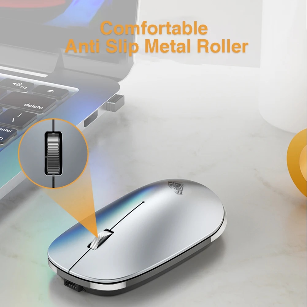AULA SC800 Wireless Mouse Bluetooth USB 2400DPI 2.4GHz Optical Mute Ergonomic Portable Ultra-Thin Cordless Mice for Home Office. 