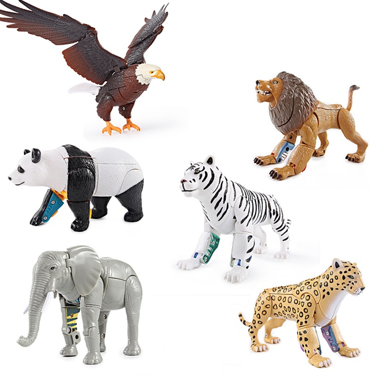 Simulation Zoo Lion Tiger Eagle Transformation Robot Children's Educational Robot Toy Cross-Border Hot Selling. 