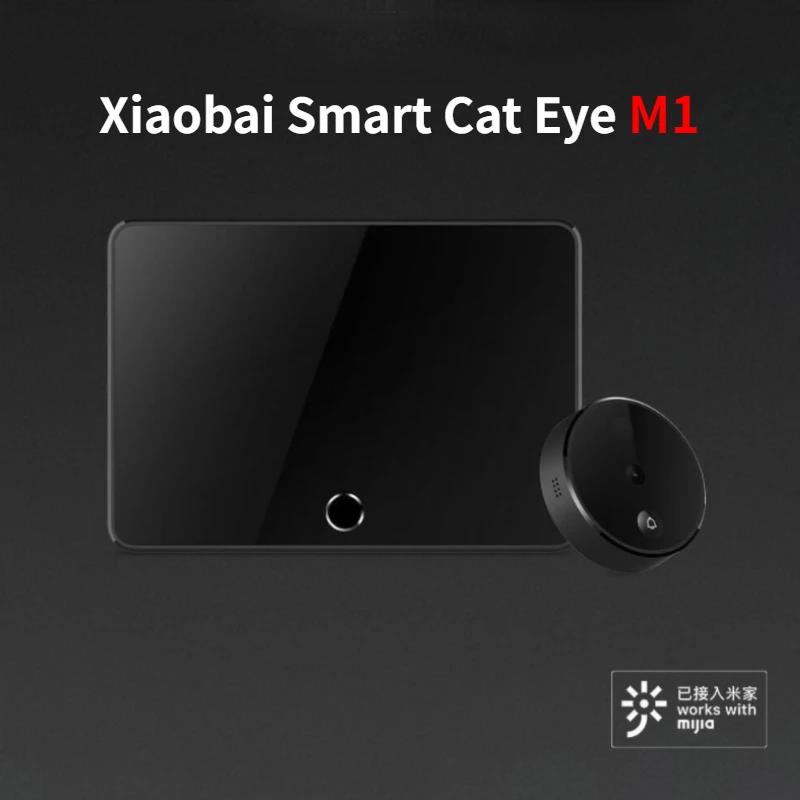 M1 Xiaobai Smart Camera Doorbell Cat Eye Infrared Night Vision Face Detector AI Human Detection LCD Display Work with For Mi App