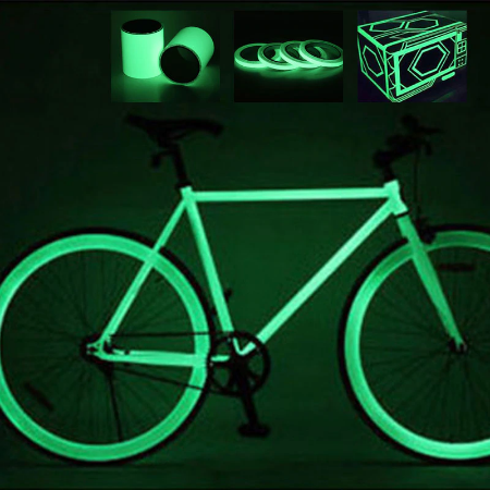10 Feet Luminous Tape (3CM/1.5 CM X 3M) for Bicycle Accessories Fluorescent Tapes Tape Night Vision Self-adhesive Sticker bike motor cycle. 