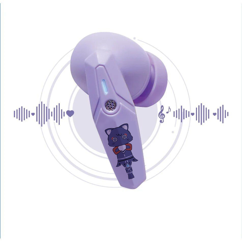 Genshin Impact TWS Earphones Wanderer Meow Wireless Bluetooth Headphones Long Endurance Noise Reduction Earbuds with Tip Tone. 
