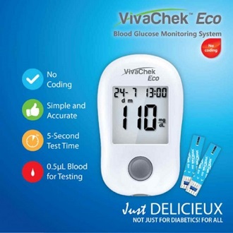 50 pcs Viva Chek Eco Glucose Strip for testing diabetics by Viva Chek Eco Glucose machine for home use regular checkup.. 