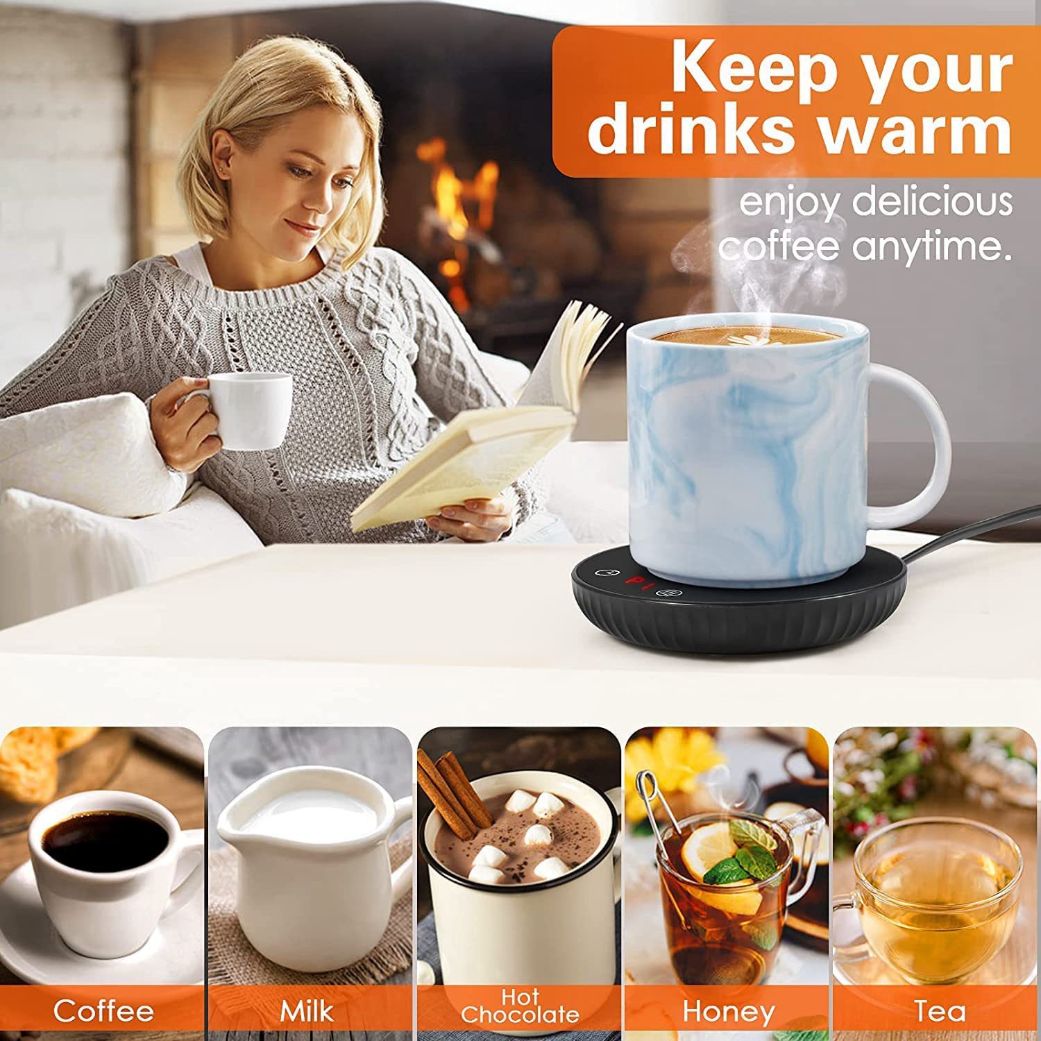 1 Pcs Candle mer Cup mer Coffee Mug mer 8H Auto Shut Off 1-12H Timer Candle Wax mer, 2 Temp Setting 122/140℉ Black US Plug. 